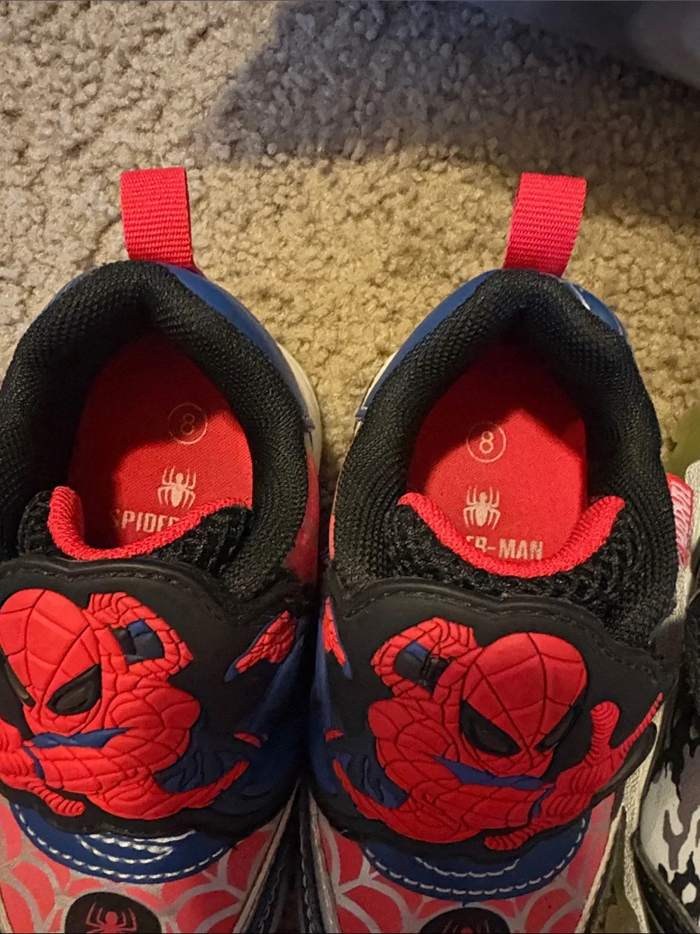 Kids Spider-Man & Dinosaur Slip-On Shoes - Red, Black